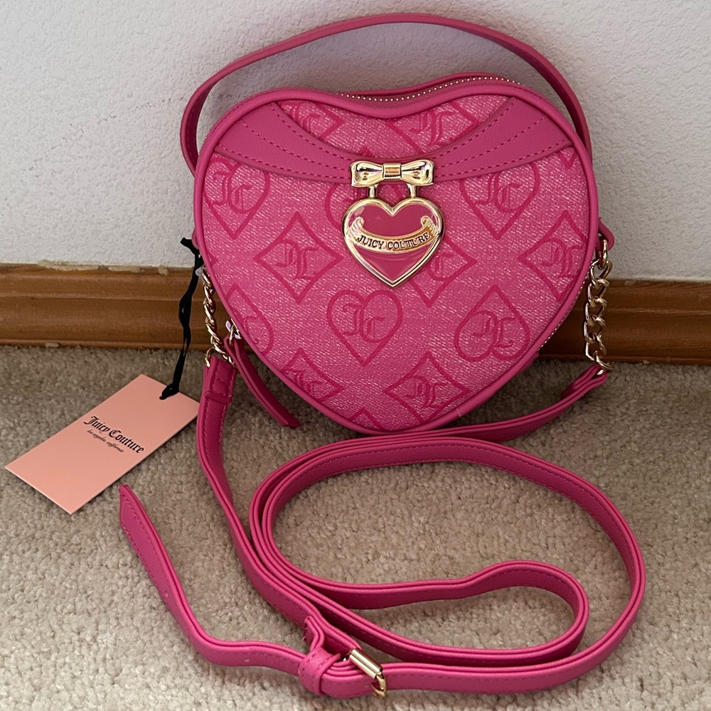 Juicy Couture Precious Moments Heart Shape Crossbody Bag Juicy Pink OS Y2K